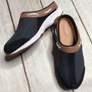 Easy Spirit Travelports Navy Mules Clogs Nautical Style Womans Size 9.5